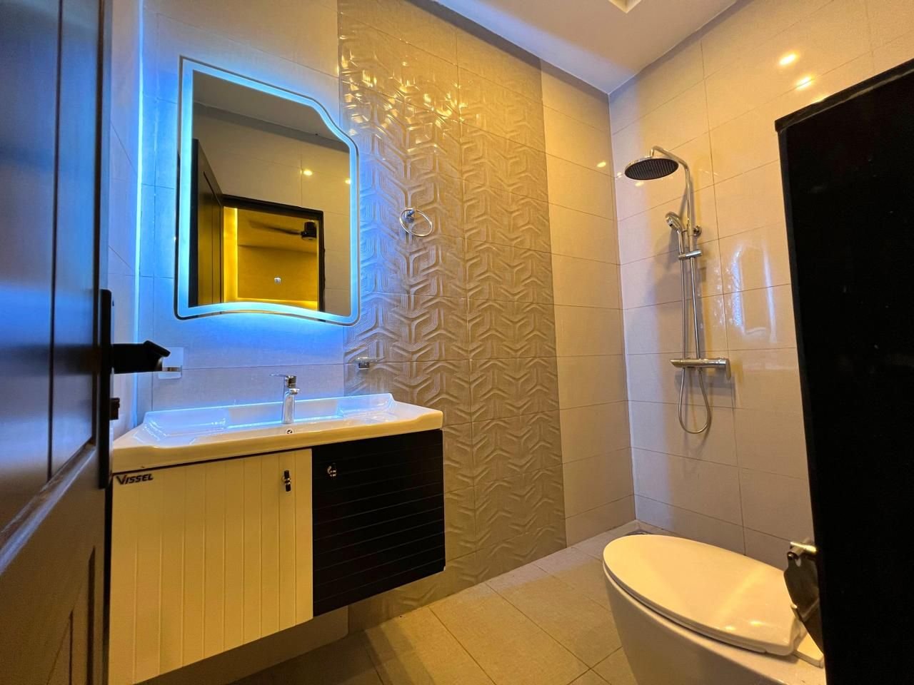 Bathroom with LED mirror