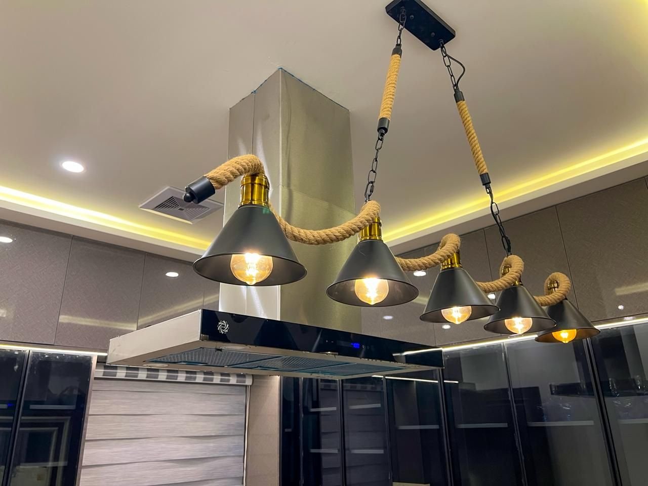 Kitchen pendant lighting detail