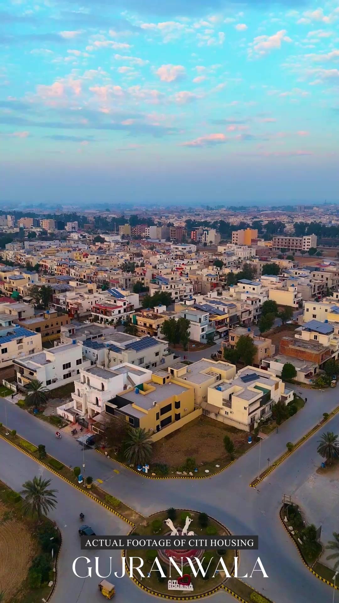Aerial view of the residential society